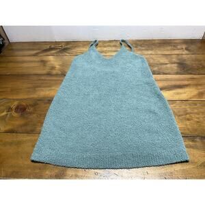 Victoria's Secret Pink Sherpa Dress Pullover Teddy Fur Strapless Green Size M